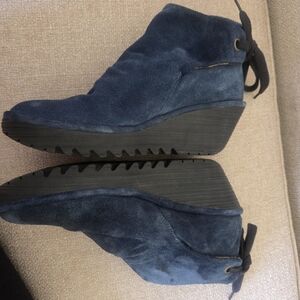 Fly London Suede Navy Ankle Boots
